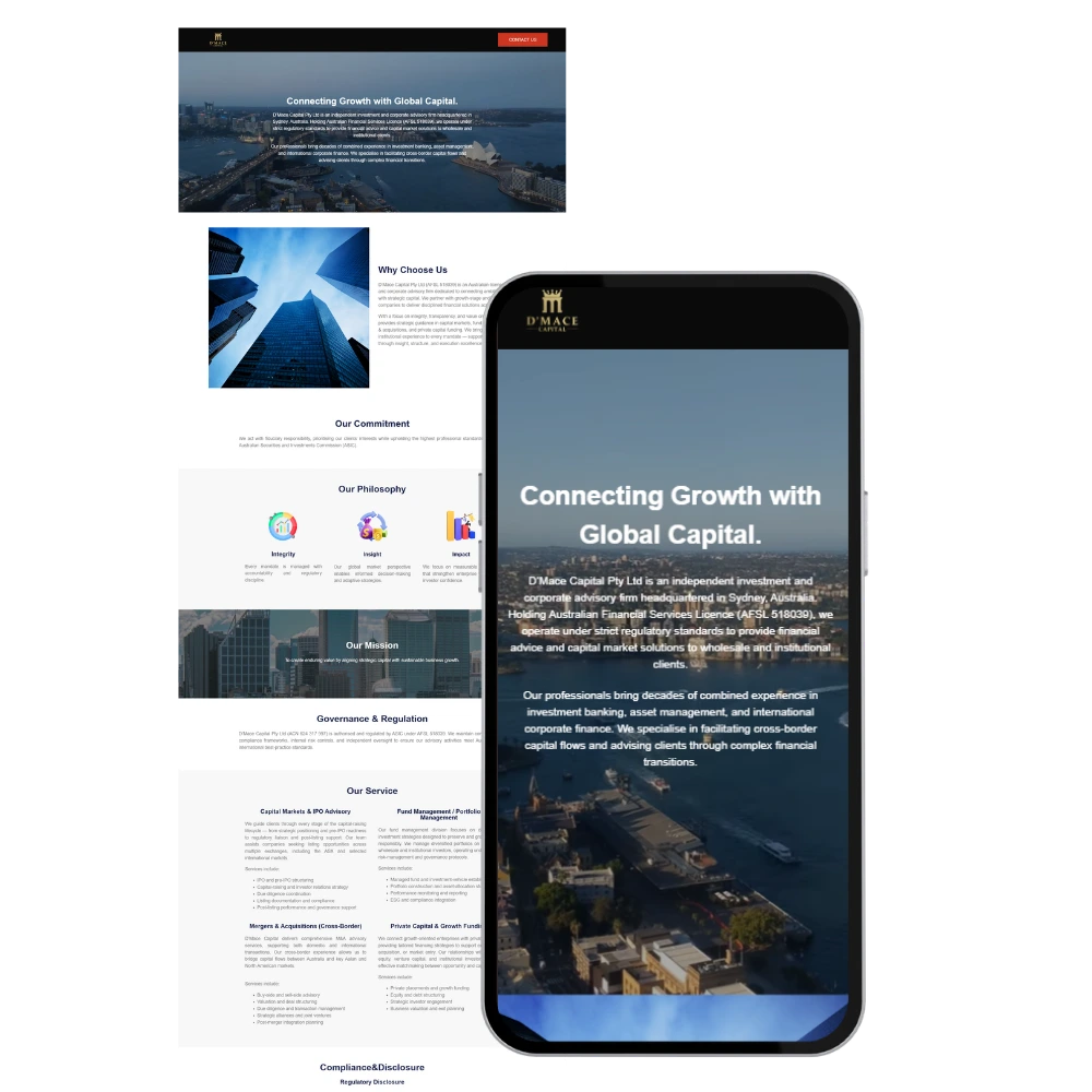 DMACE Capital Australia website